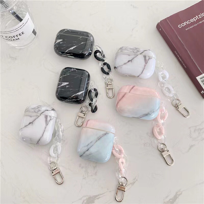 Classic Marble Chain for AirPods2 Protective Cover Apple Bluetooth Headphone Cover AirPods3 Generation Silicone Classic Marble Chain for AirPods2 Protective Cover Apple Bluetooth Headphone Cover AirPods3 Generation Silicone