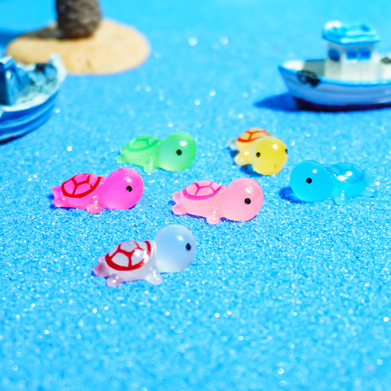 Micro paisaje decoración de tortuga luminosa accesorios de bolsa ciega peceras de musgo paisajismo artesanías de resina adornos de escritorio