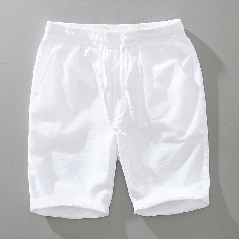Summer new cotton and linen shorts men's thin loose simple solid color casual pants a generation of K-002