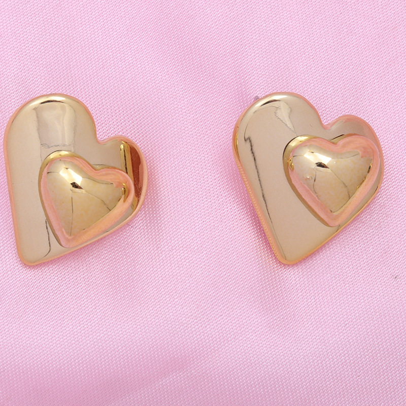 Estilo Simple Forma De Corazón Arílico Enchapado Chapado En Oro Plateado Mujeres Pendientes display picture 16