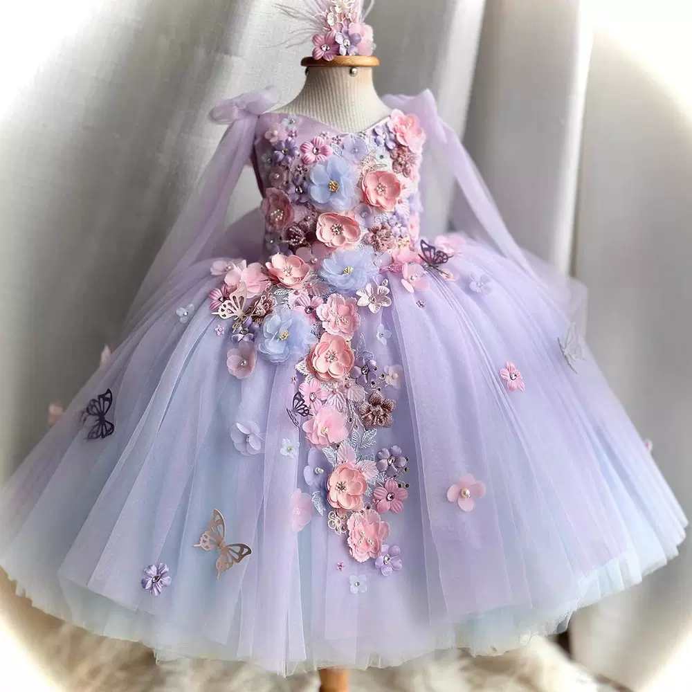 六一儿童节周岁礼服刺绣2025新款女童花仙子中小童蓬蓬纱公主裙子