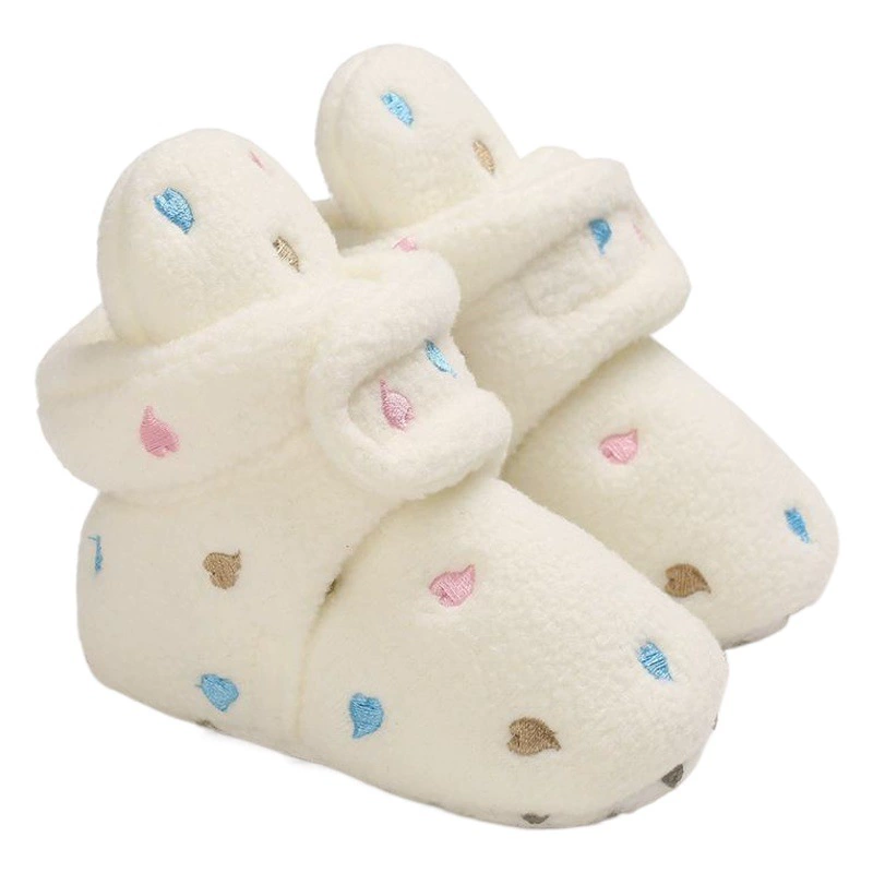 Зимняя детская хлопковая обувь 0-6-12 месяцев с мягким дном на флисовой подкладке Толстая Теплая обувь для малышей От 0 до 1 года детская обувь