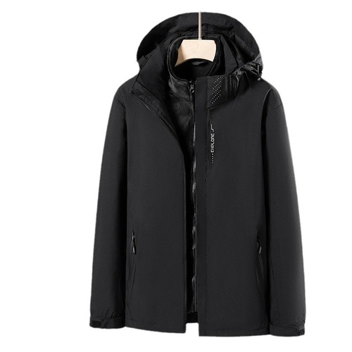 Couple's Windproof Jacket for Men and Women, Three-in-One, Insulated and Thick, Sports Outdoor Hiking Coat, Trendy