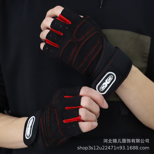 Напульсники, перчатки для тренировок, уличный комплект для велоспорта для спортзала, без пальцев, увеличенная толщина