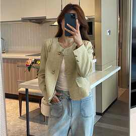 新中式国风盘扣小香风短外套女秋2024新款设计感百搭显瘦西装上衣