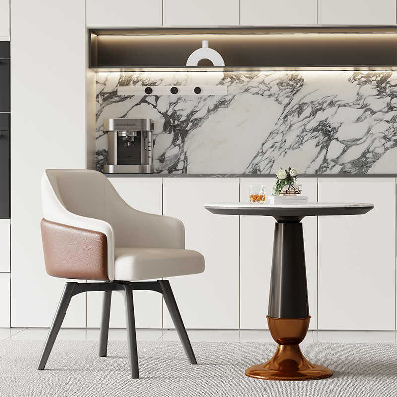 Swivel Dining Chair for Home Use, Dining Table Chair with Armrests and Backrest, Suitable for Hotels, Guesthouses, Sales Offices, Simple Reception, Light Luxury Style