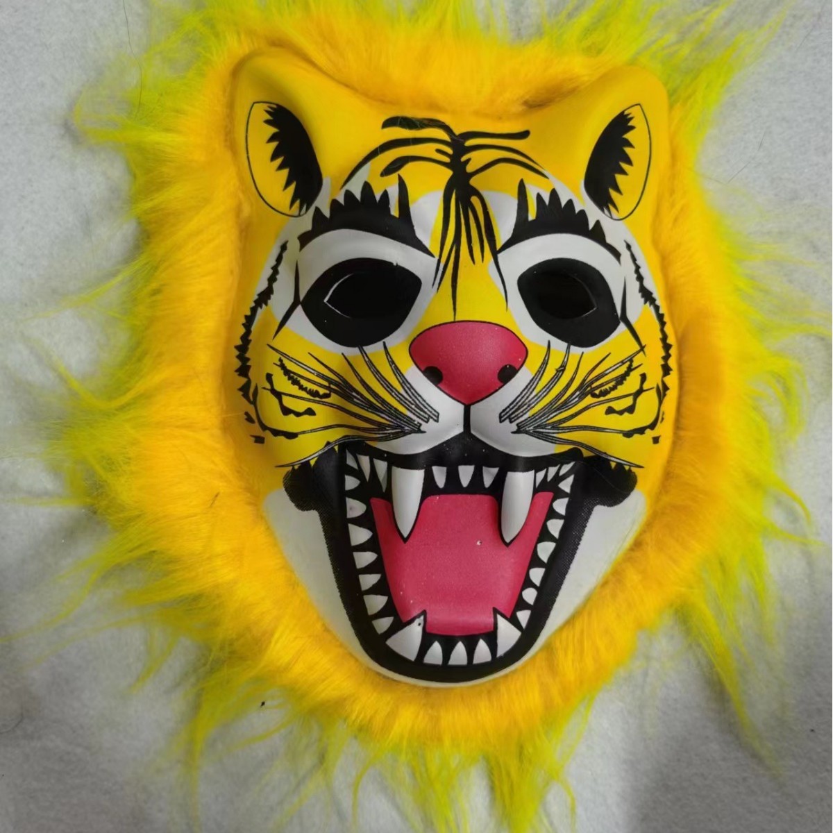 Máscara EVA con borde de piel animal, tigre, león, leopardo, para Halloween y ferias, venta caliente de fábrica