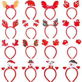 圣诞发箍老人雪人麋鹿角头箍圣诞节装饰品儿童派对头饰头扣批发