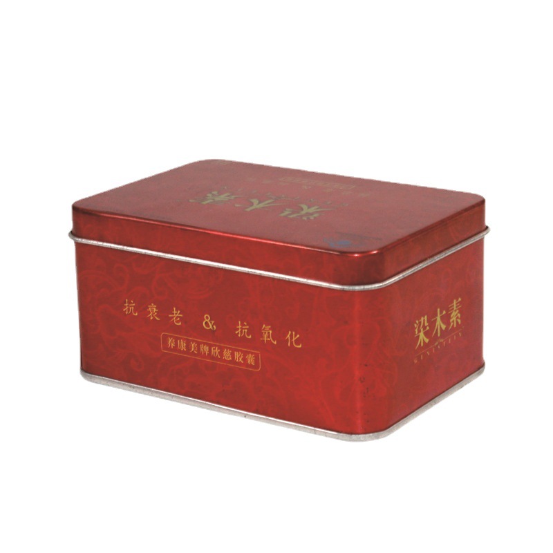 Caja de Hojalata Rectangular de Grado Alimenticio para Regalos y Té