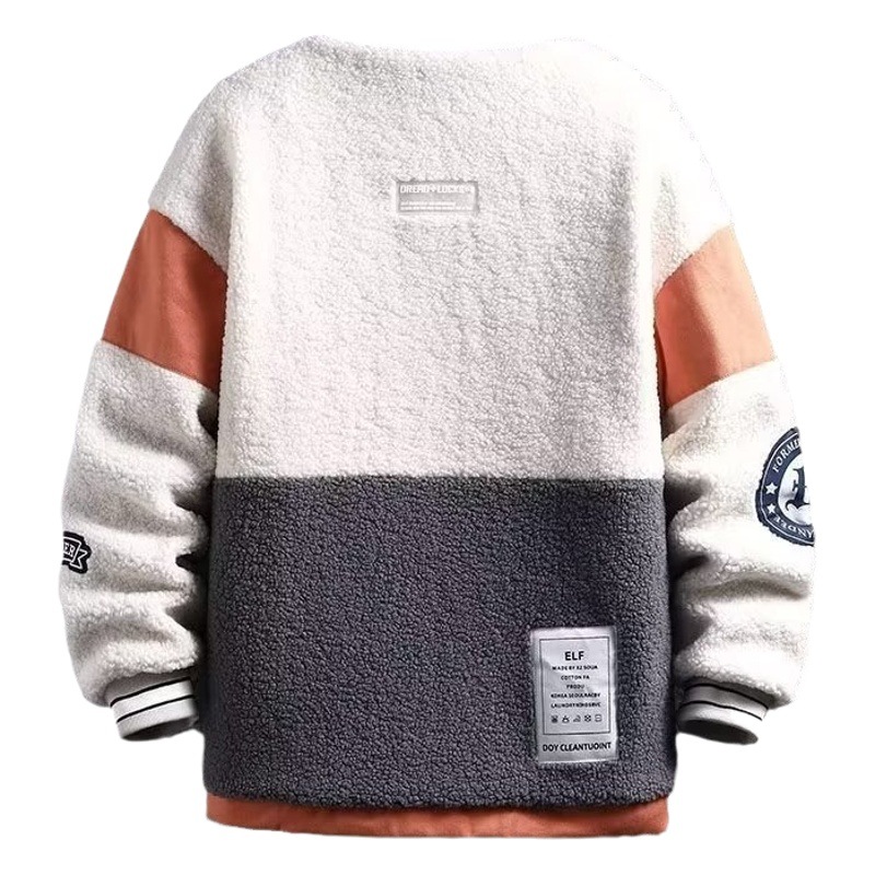 Abrigo de algodón acolchado de lana de cordero para hombre invierno 2023 nuevo abrigo de algodón acolchado de lana de cordero engrosado forrado de lana de cordero Chaqueta de algodón acolchada de invierno de moda