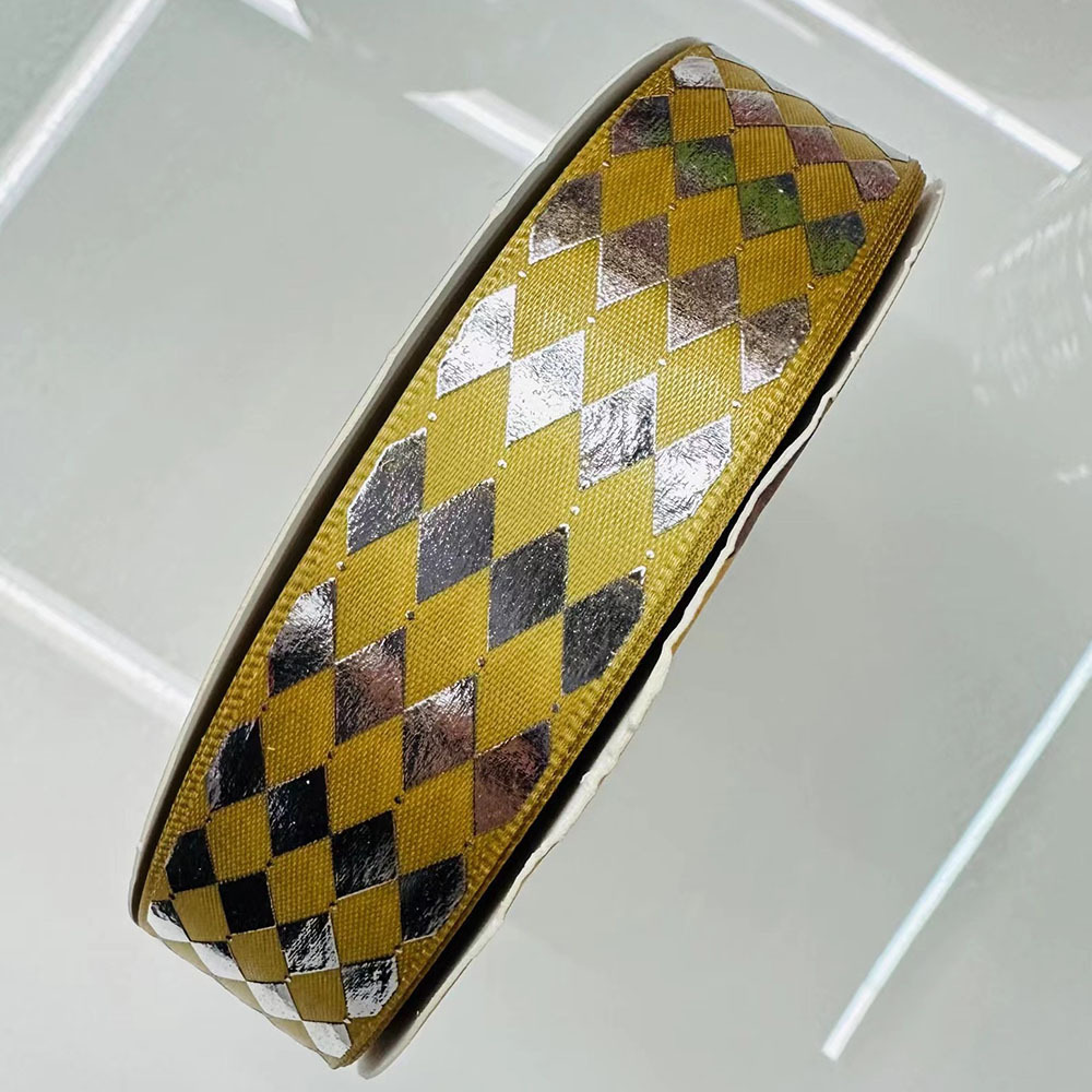 2.5CM cintas de plata en forma de barras de diamante hechas a mano cintas de color DIY Lolita accesorios caja de regalo embalaje al por mayor transfronterizo