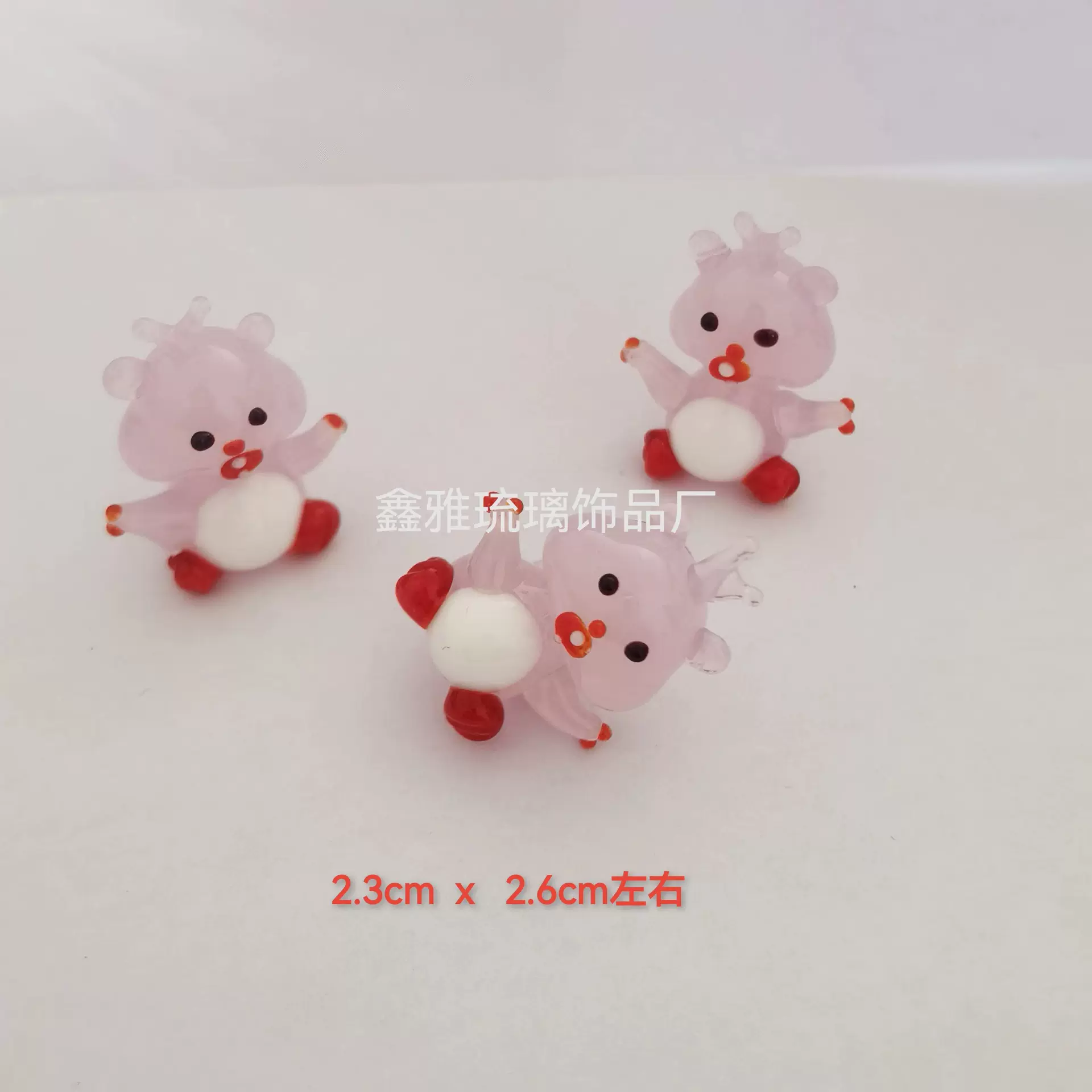 可爱琉璃oopy创意动物造型工艺品迷你Loopy桌面琉璃摆饰