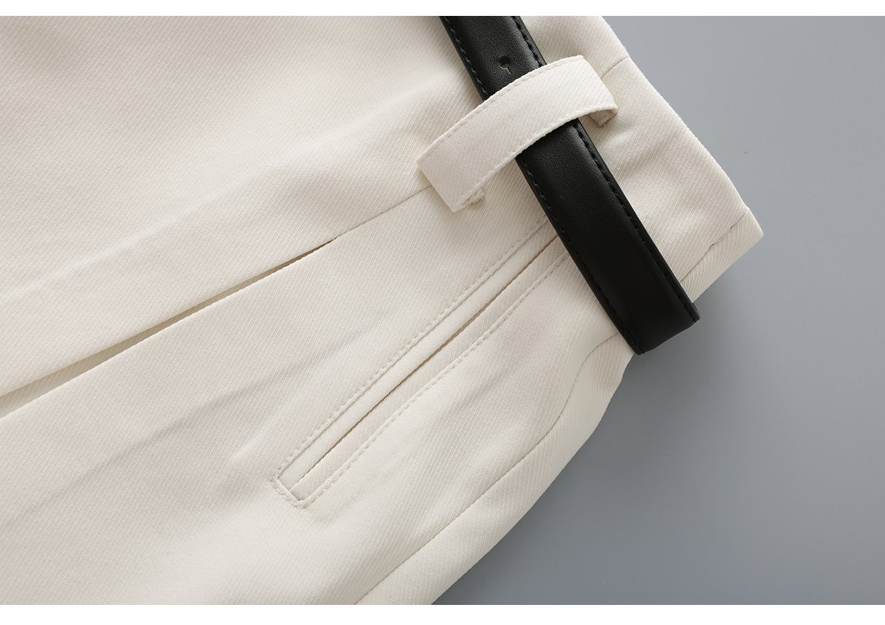 Quần culottes nữ ống rộng cạp cao dáng chữ A phối tơ tằm len tinh xảo — màu đen chi tiết 23