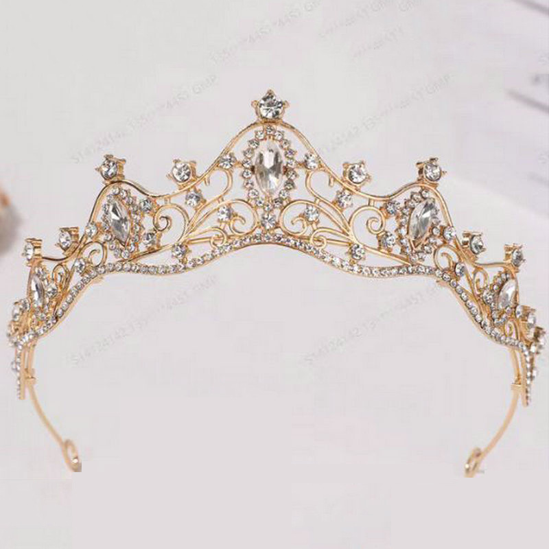 现货新款韩式新娘皇冠欧美婚礼婚庆饰品头饰生日合金王冠发箍批发