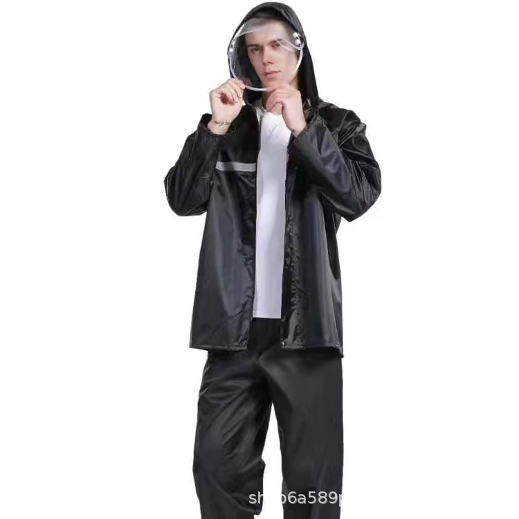 Raincoat with Split Trousers, Unisex Cycling Rain Suit for Electric Bike, Oxford/Pongee Options