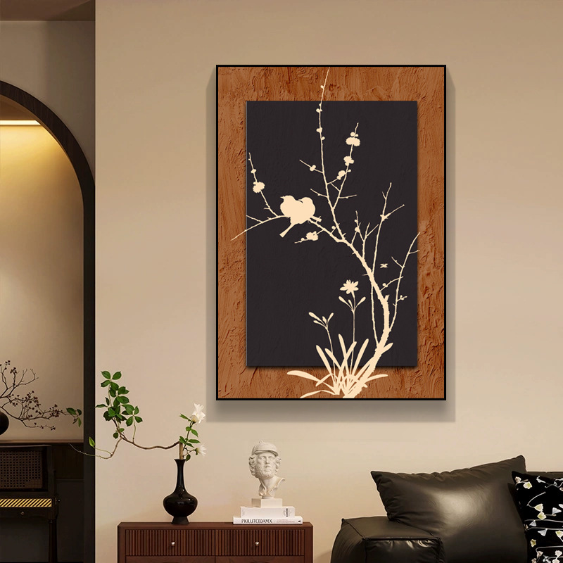 中古风墨竹现代装饰画客厅卧室壁纸走廊玄关沙发背景墙入户挂画|undefined