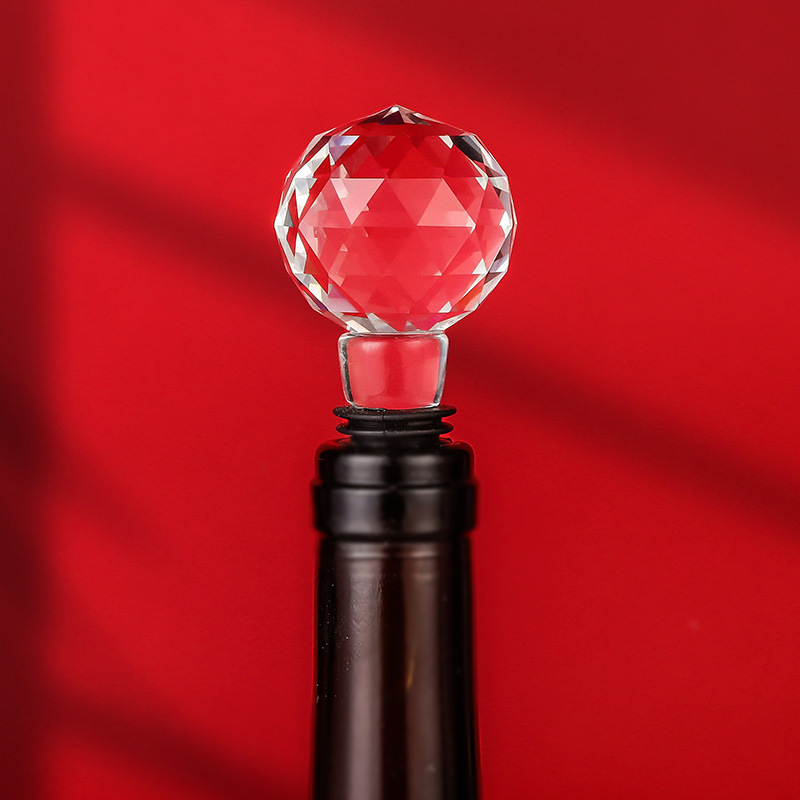 둥근 수정구슬 레드 와인 스토퍼