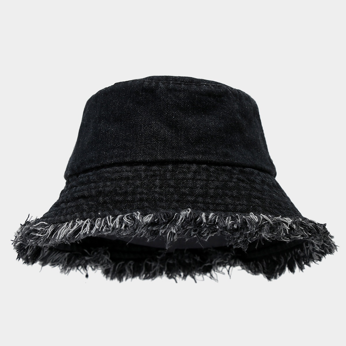 Marca de moda viejo sombrero de pescador de mezclilla sin filo moda de la calle de primavera y verano tablero de luz lavada sombrero de lavabo grande sombrero de mujer