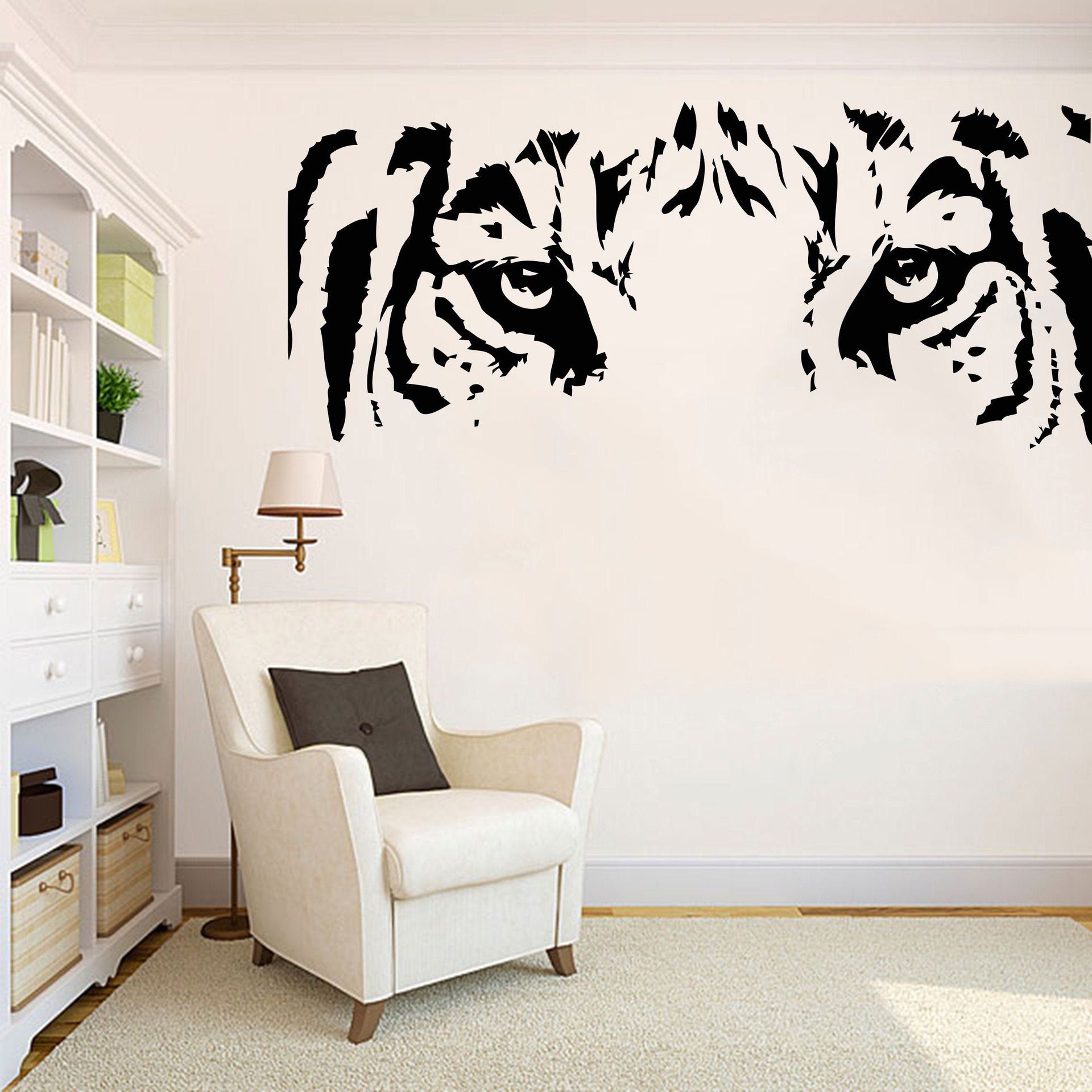 动物老虎头像眼睛精雕贴花镂空wall decor跨境ebay速卖通DW12144