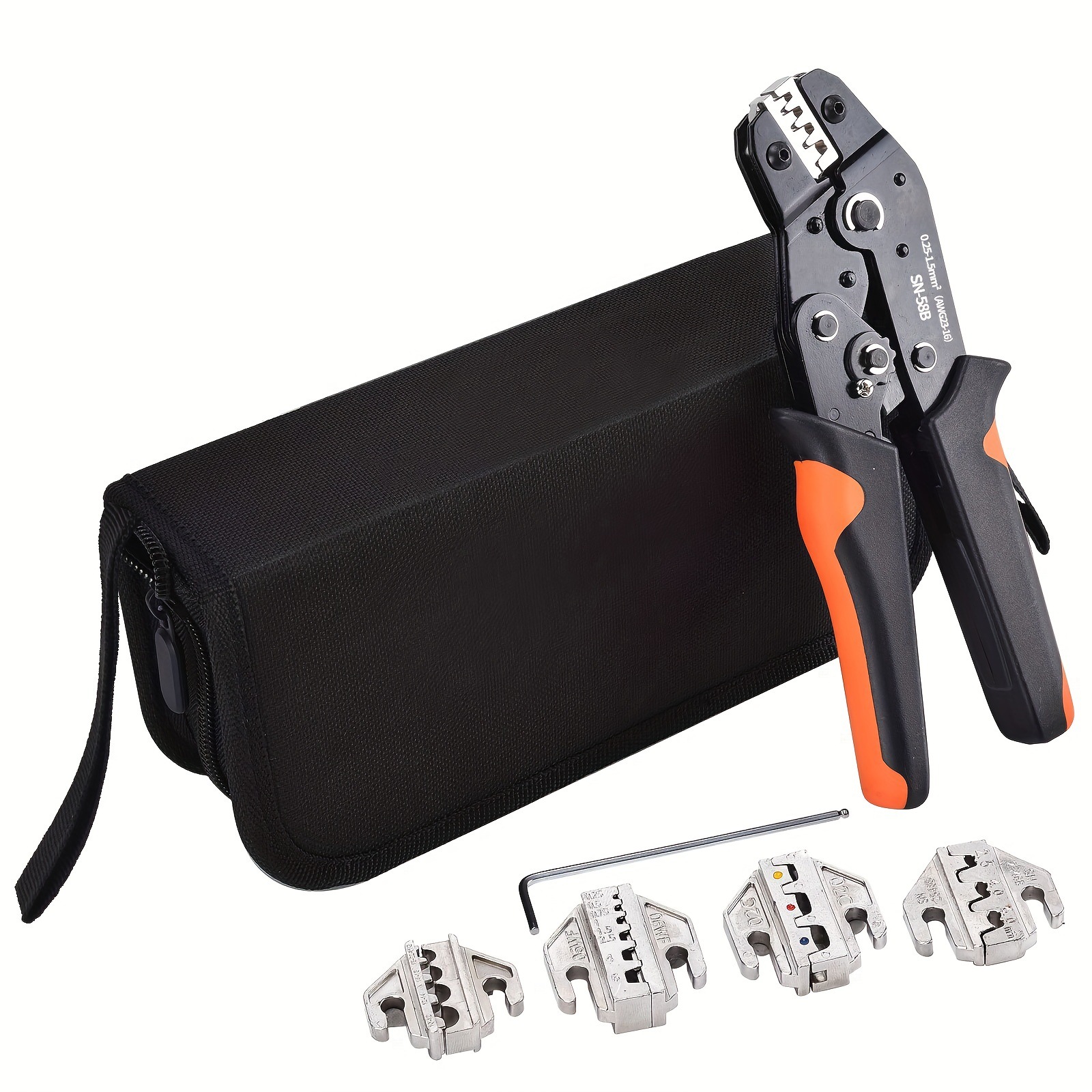 블랙 및 오렌지색 58B 펜치 + 턱 4쌍 + 미니 옥스퍼드 백