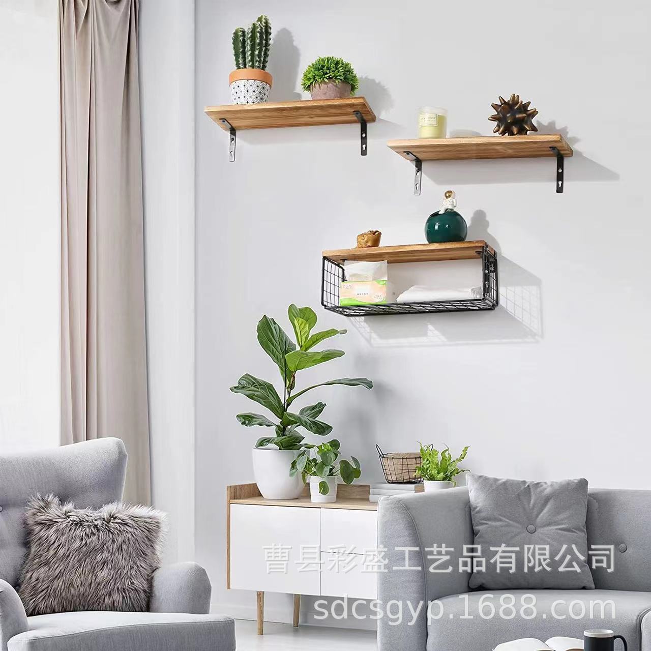 Estante de pared de madera para baño, organizador colgante de toallas y artículos de aseo, estilo minimalista, listo para envío