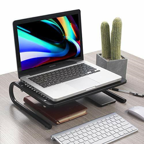 Soporte elevado para monitor de computadora con orificio de ventilación y espacio para teclado image 5