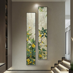 "Floral Fragrance Four Benefits" Osmanthus Hand-Painted Oil Painting Double Panel Dafen Village Entrance Hanging Painting with Long Textured Texture Mural