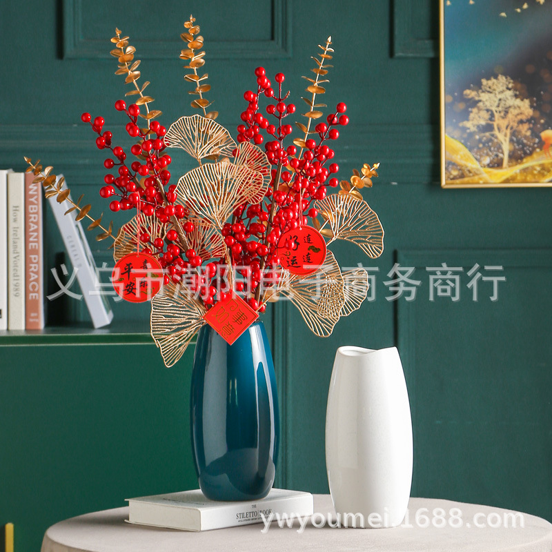 抖音热销鹅蛋鱼嘴陶瓷花瓶花插简约假花干花花器客厅餐桌家居摆件