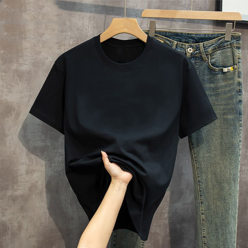 2026 letras simples comercio exterior impresión camiseta de manga corta diseño pareja camiseta de verano suelta camiseta mujer