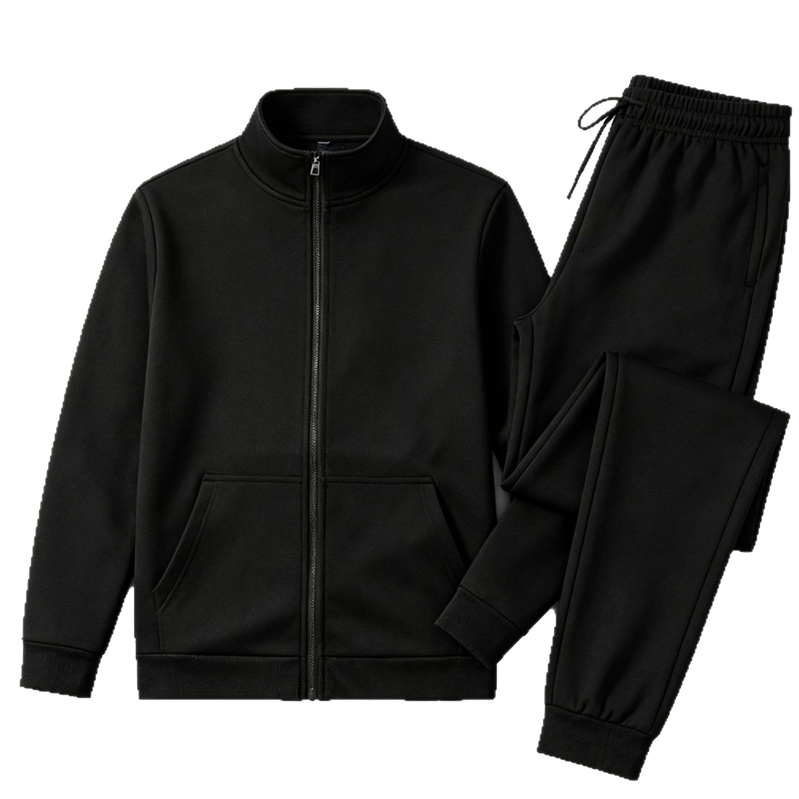 Trajes deportivos de color sólido transfronterizos de primavera y otoño para hombres grandes sueltos comercio exterior para correr trajes casuales para hombres pantalones abiertos
