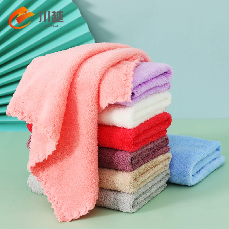 Coral scarf for kindergarten, soft towel for face washing for home use, wholesale, water absorbent