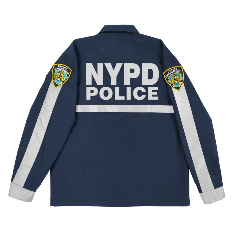 New York American NYPD Coat Spring and Autumn Thin Identification Jacket Coach Clothing Young Men's Reflective Windbreaker Loose Frock