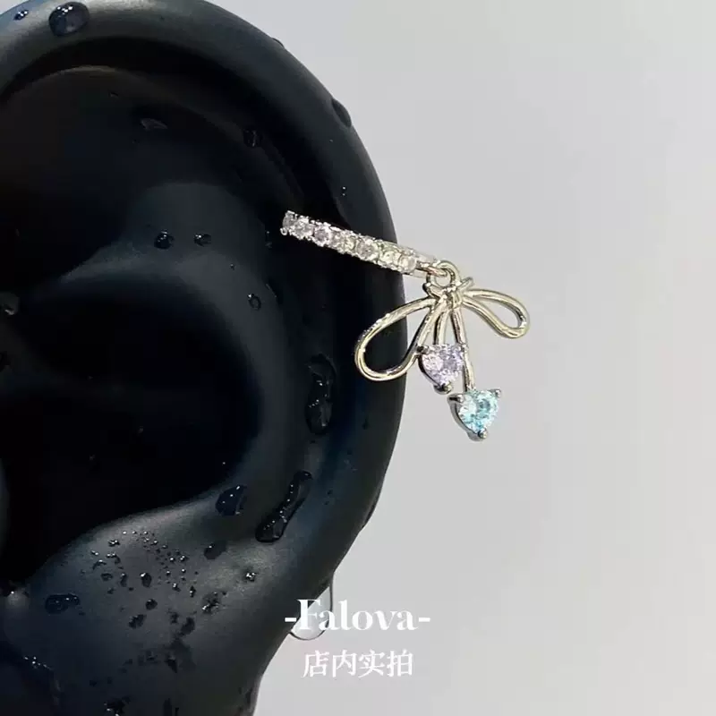 Милые серьги мелкого дизайна с бантом, тренд сезона