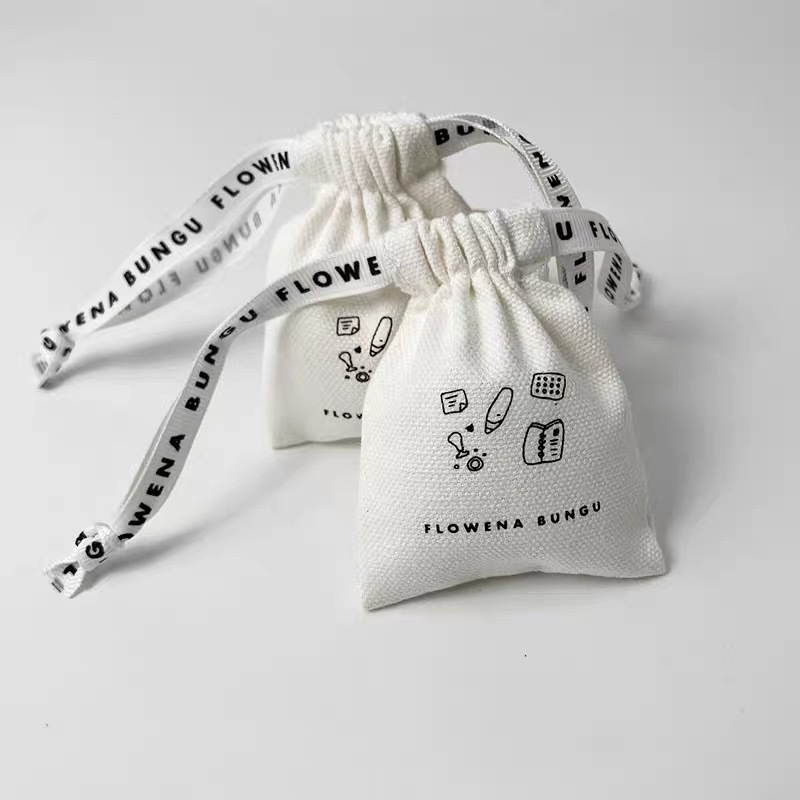 新款高档帆布饰品包装小布袋  旅行便携棉布抽绳袋束口拉绳防尘袋