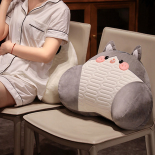Ice Silk Latex Lumbar Pillow Office Sedentary Waist Pillow Back Cushion Lumbar Support Office Chair Sofa Pillow Summer