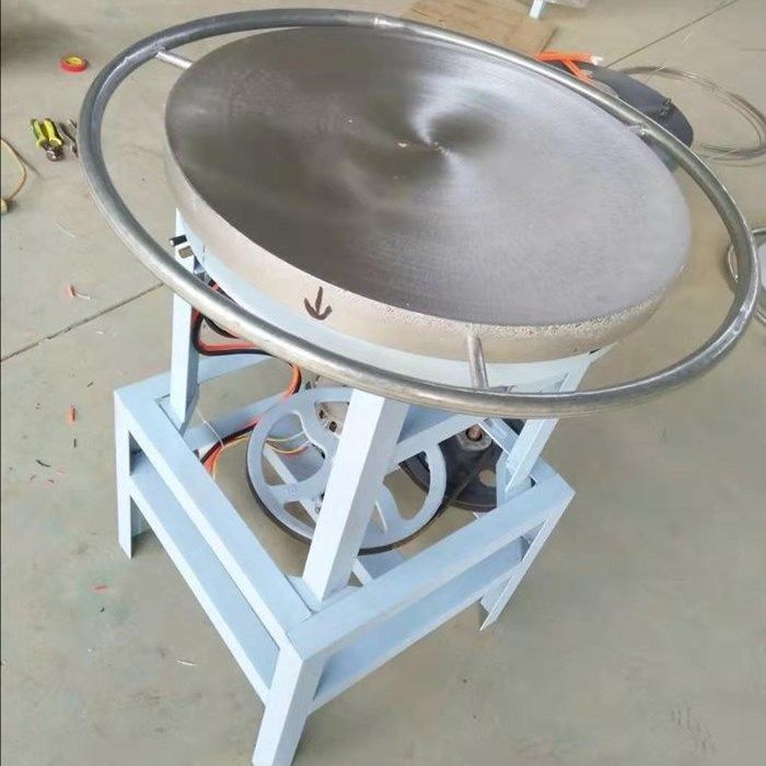 立式自动旋转燃气杂粮煎饼机商用摆摊白油灶电热恒温台式家用锅