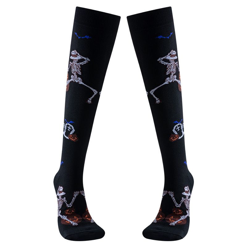 Calcetines de compresión originales Halloween calavera calcetines de compresión calcetines