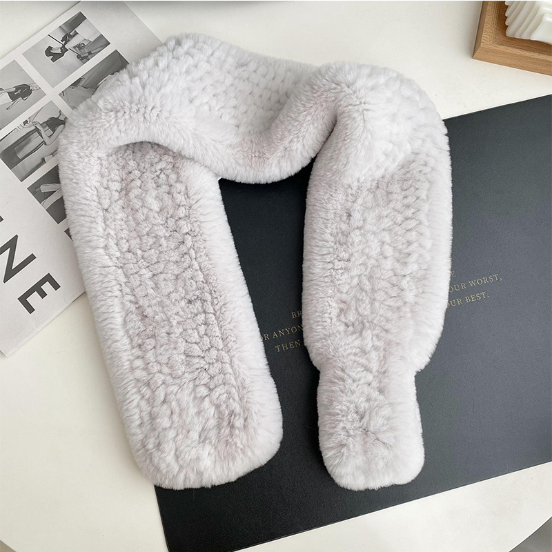 Rex Kaninchenfell Schal Für Damen Warm Winter Mode Accessoire_voghion.com