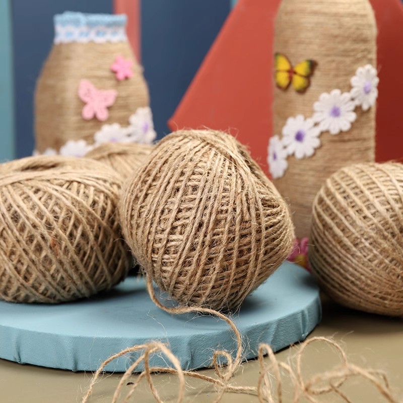 Fábrica de cuerda de cáñamo al por mayor DIY decoración de iluminación atar cuerda de yute atar trenzado colgar letreros al aire libre cuerda colgante