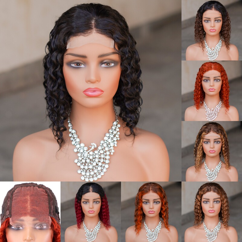 Guru Show Wig Real Hair Full Real Hair Lace Headgear 4x 4 Lace Bob Wigs Water Human Hair