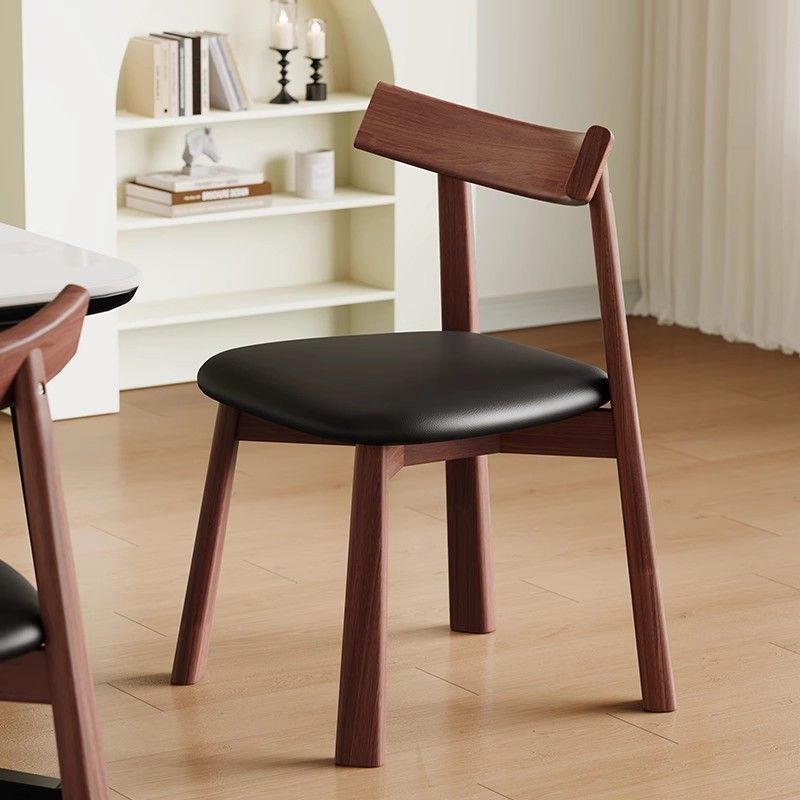 Solid Wood Dining Chair, Nordic French Style, Vintage Home Dining Chair, Simple Backrest Dining Chair, Black Paddle Restaurant Bar Chair
