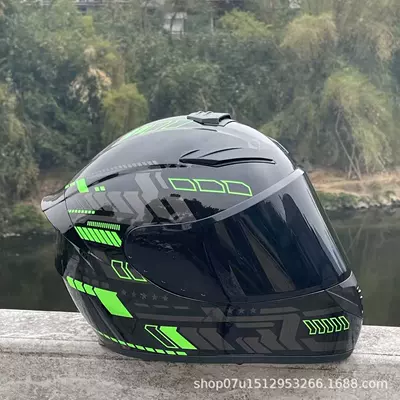 Helmet | Motosiklet kaskı (dəbilqə) - green-pulse-with-black-mirror-headphone-slot-universal-for-all-seasons-s-head-circumference-52-53-weight-45kg-or-less