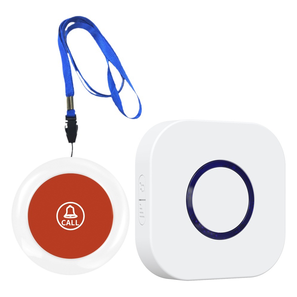 Timbre inalámbrico impermeable para el hogar, venta al por mayor, 1 a 2, recordatorio de Control remoto electrónico, llamador de ancianos de distancia ultralarga 433