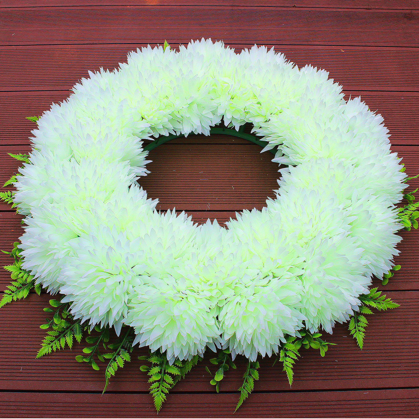 清明节扫墓花53CM菊花环陵园墓碑装饰花祭祀假花公墓地上坟用花圈