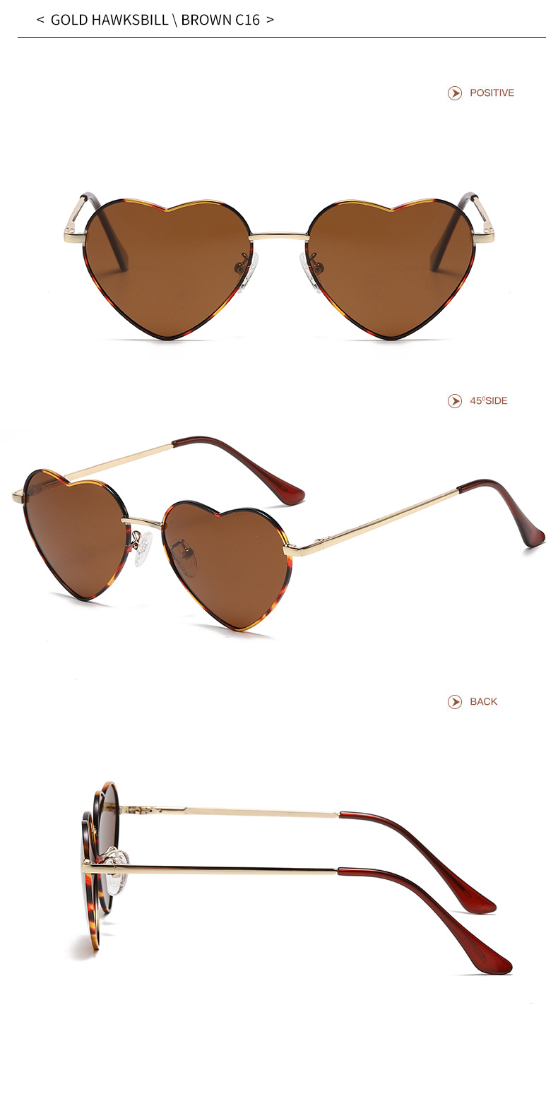 Pc Lens Material Special-Shaped Mirror Glasses Style Cute Fashion Sweetheart Shape Pc Special-shaped Mirror Full Frame Sunglasses