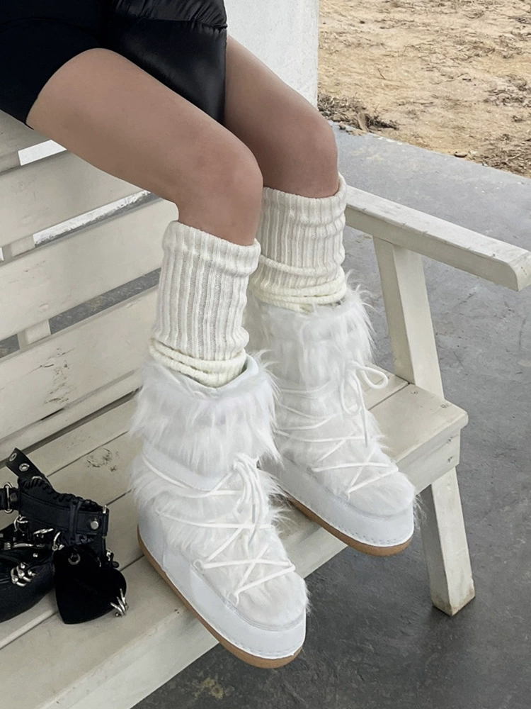 Demi-season boots, ski waterproof space moon, increased thickness