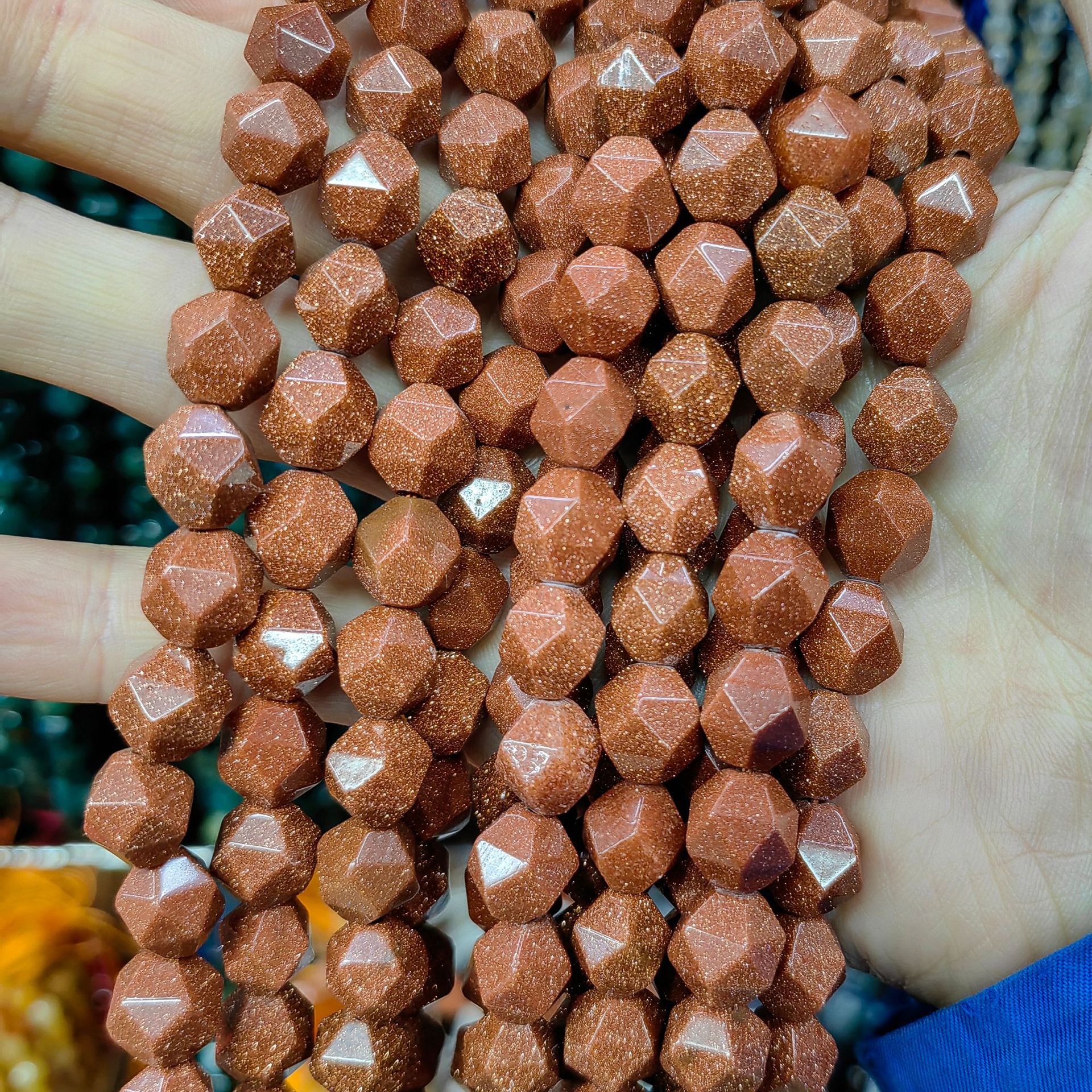 Piedra natural cristal natural 20 cara corte de diamante facetado cuentas a granel semiacabadas joyería DIY accesorios de cuentas