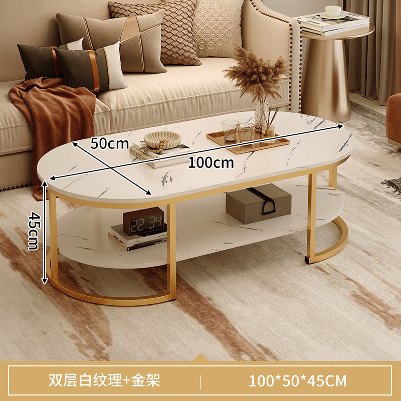 Mesa de centro Sala de estar Mesa de doble capa para el hogar Mesa lateral de sofá Casa de alquiler de apartamento pequeño nórdico simple Mesa de centro Balcón Mesa de té