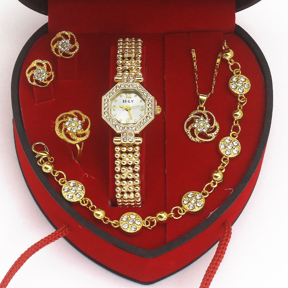 Reloj de moda para mujeres joyería set regalos collares pulseras relojes de pulsera de cuarzo mujeres