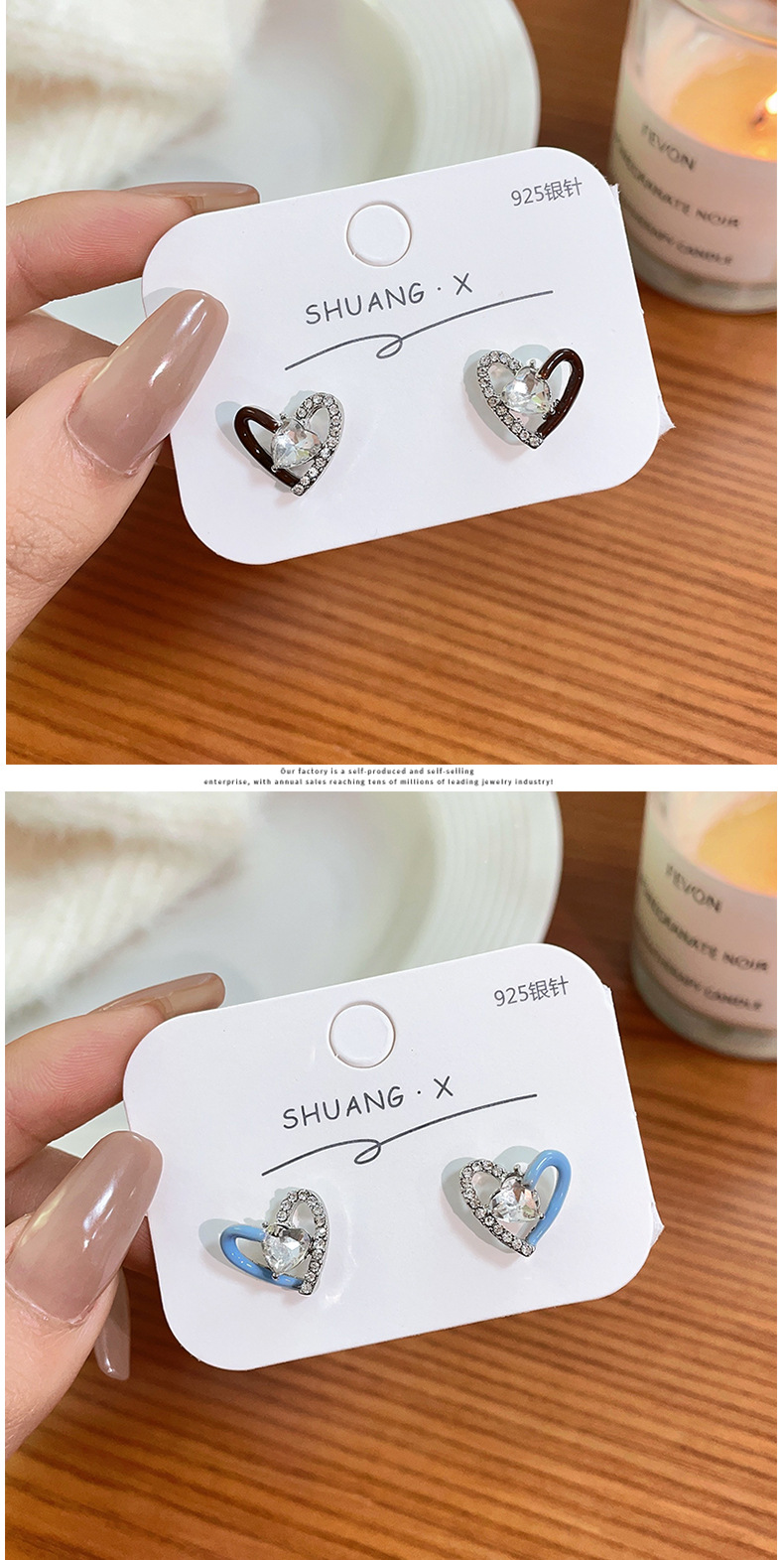 1 Pair Fashion Heart Shape Alloy Inlay Rhinestones Womenu0027S Ear Studs
